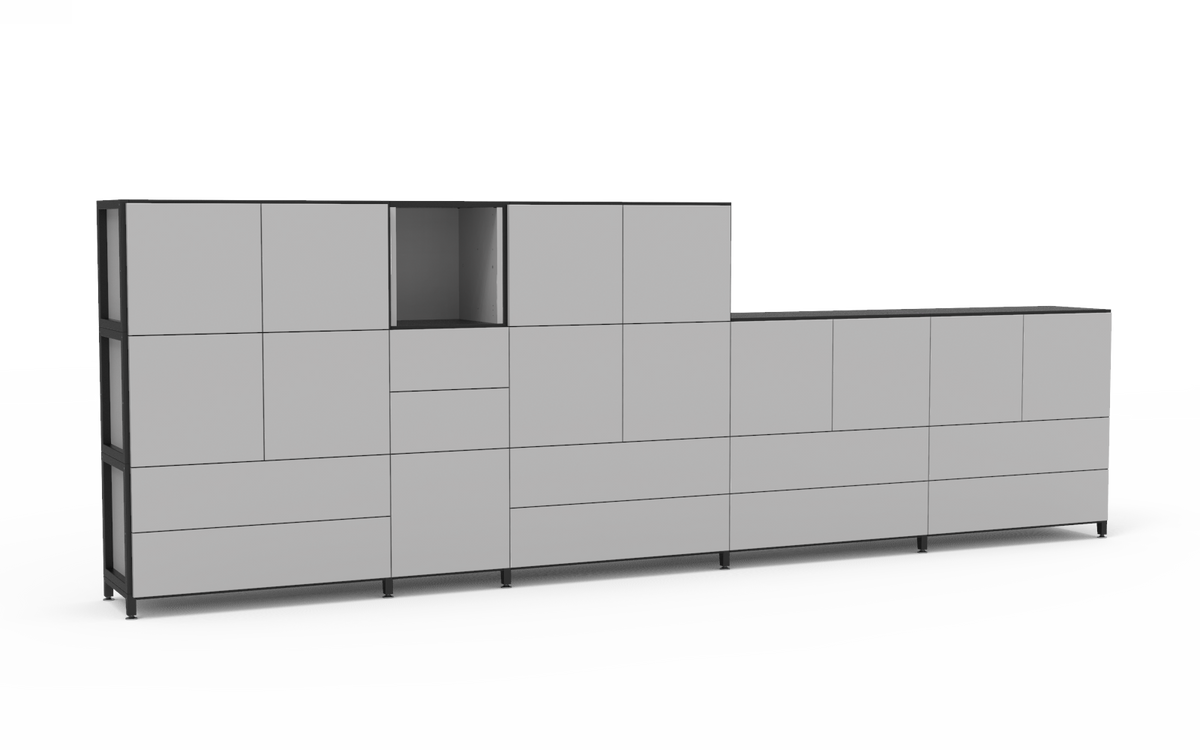 Pazls One Sideboard-Highboard Schwarz-Grau