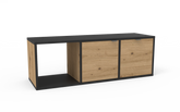 Pazls Two Lowboard Schwarz-Asteiche 117cm x 40cm x 36,5cm (BxHxT) mit einer Schublade und einer Tür